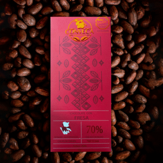 Chocolate 70% cacao con Fresas