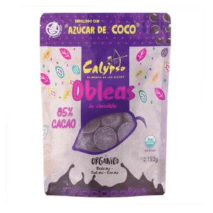 Obleas de Chocolate 85% C/Azucar de Coco bolsa 150gr Calypso