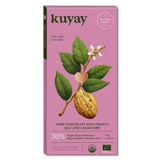 Kuyay – Chocolate 70% Con Sal De Maras Y Nibs – 70 Grs.