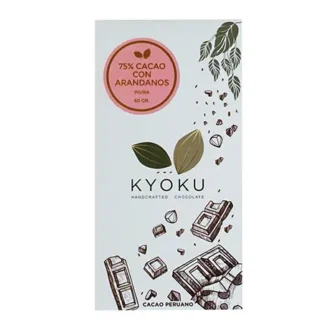 Chocolate 75% Con Arándanos – Barra – 60 G – Kyoku